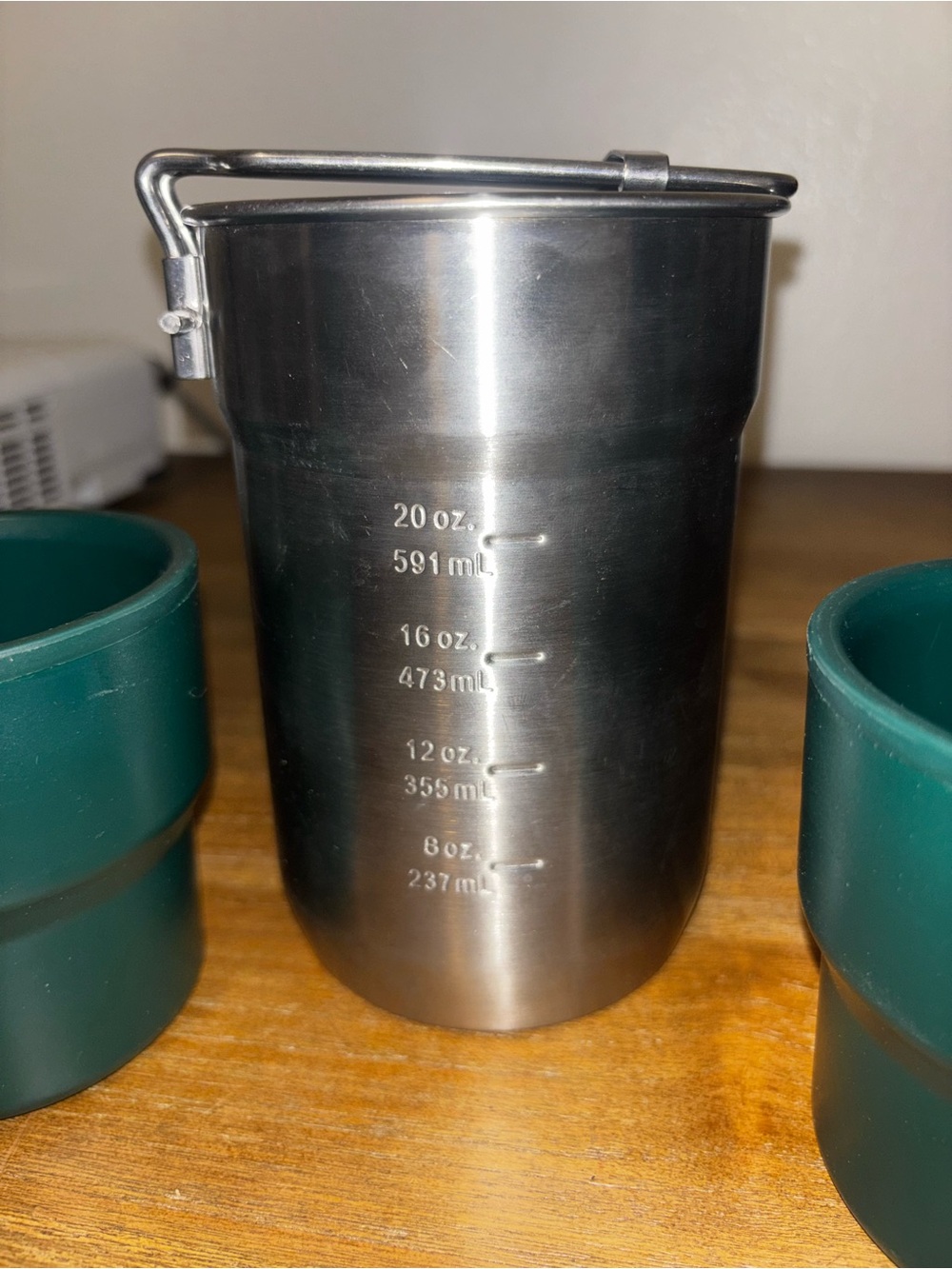 Stanley Stainless Steel Camp Mug with Dark Green Nesting Cups NWOB - Picture 3 of 6